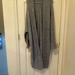 Old Navy Long Open-Front Gray Women's Cardigan